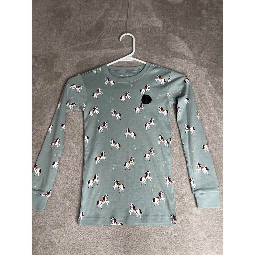 New nwot‎ Petit Lem Girls Unicorn Glow in Dark Sleepwear Pajama Top Size 6X